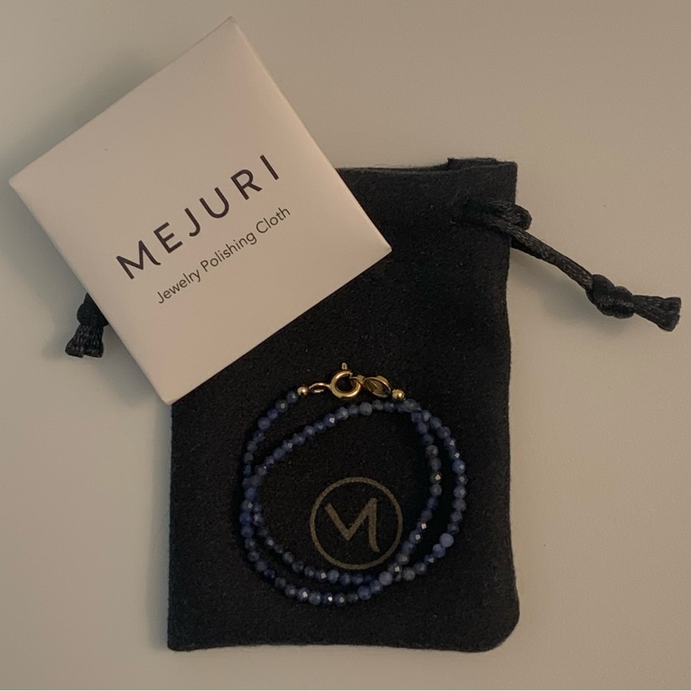Mejuri Gold/Sodalite Mini Beaded Gemstone Bracelet - Picture 2 of 6